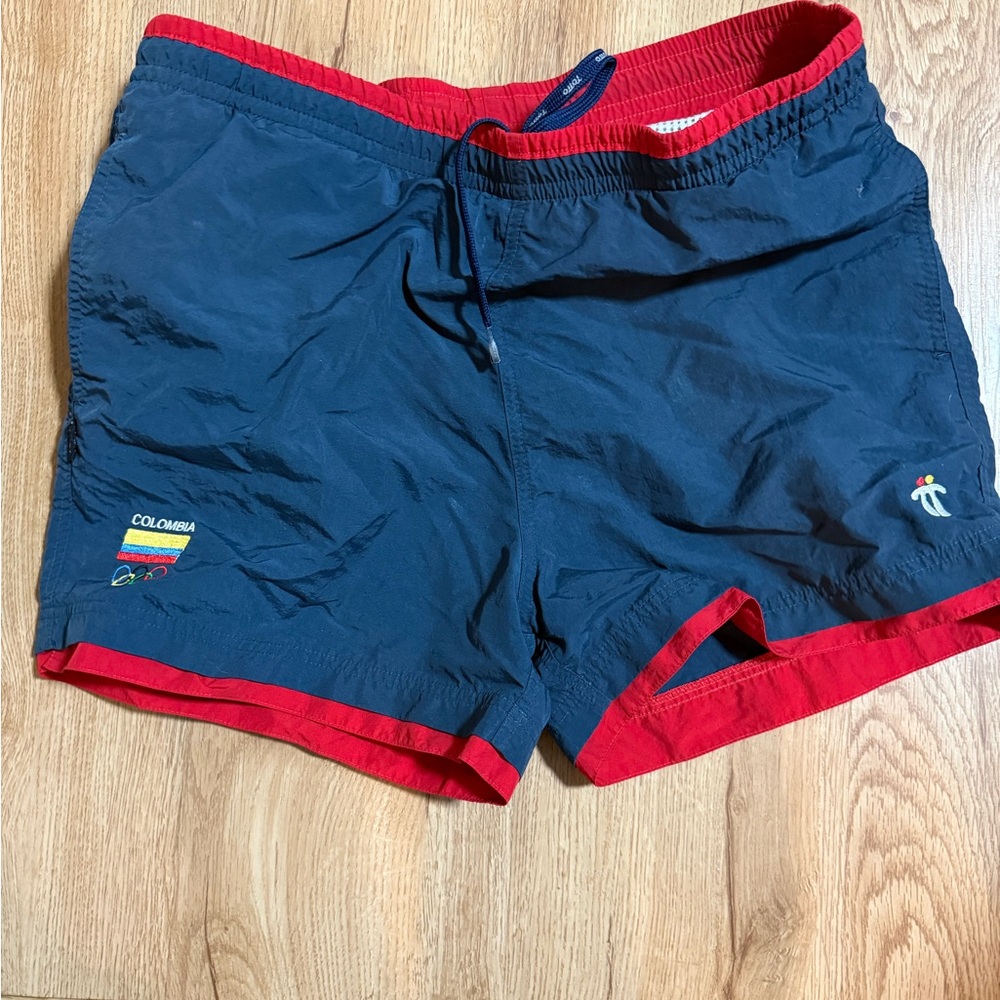 TOTTO Colombia Olympics 2004 Athens  Navy / Red Athletic Shorts